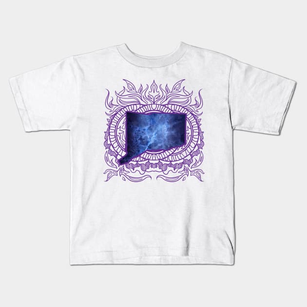 Connecticut Mandala Kids T-Shirt by Manfish Inc.